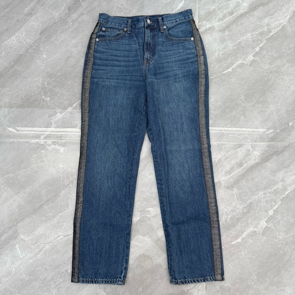 Women’s Madewell The Perfect Vintage Jean Metallic Tuxedo Stripe Edition Size 28 - Picture 5 of 16